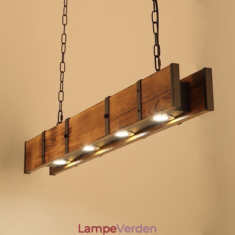 Industriel stil Pendel lys rektangel træ loft lys ø