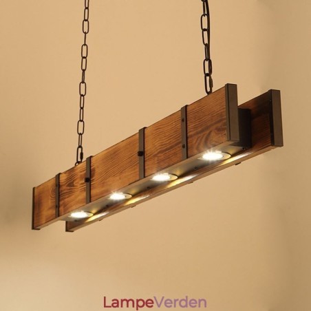 Industriel stil Pendel lys rektangel træ loft lys ø