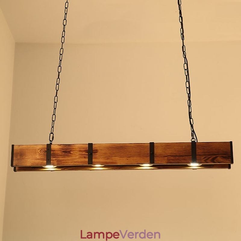 Industriel stil Pendel lys rektangel træ loft lys ø