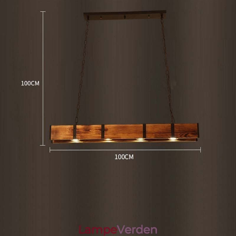 Industriel stil Pendel lys rektangel træ loft lys ø