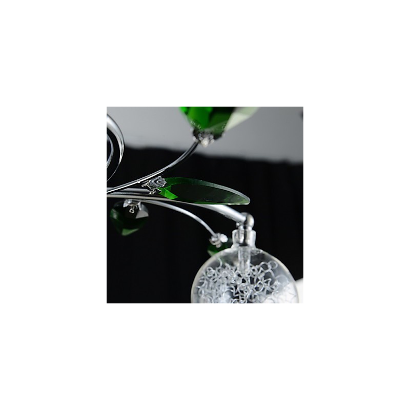 Lysekrone 6 Light Country Aluminium Glas Krom