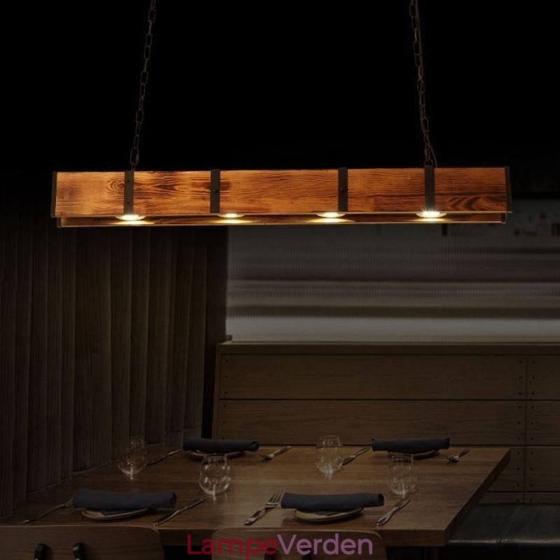 Industriel stil Pendel lys rektangel træ loft lys ø