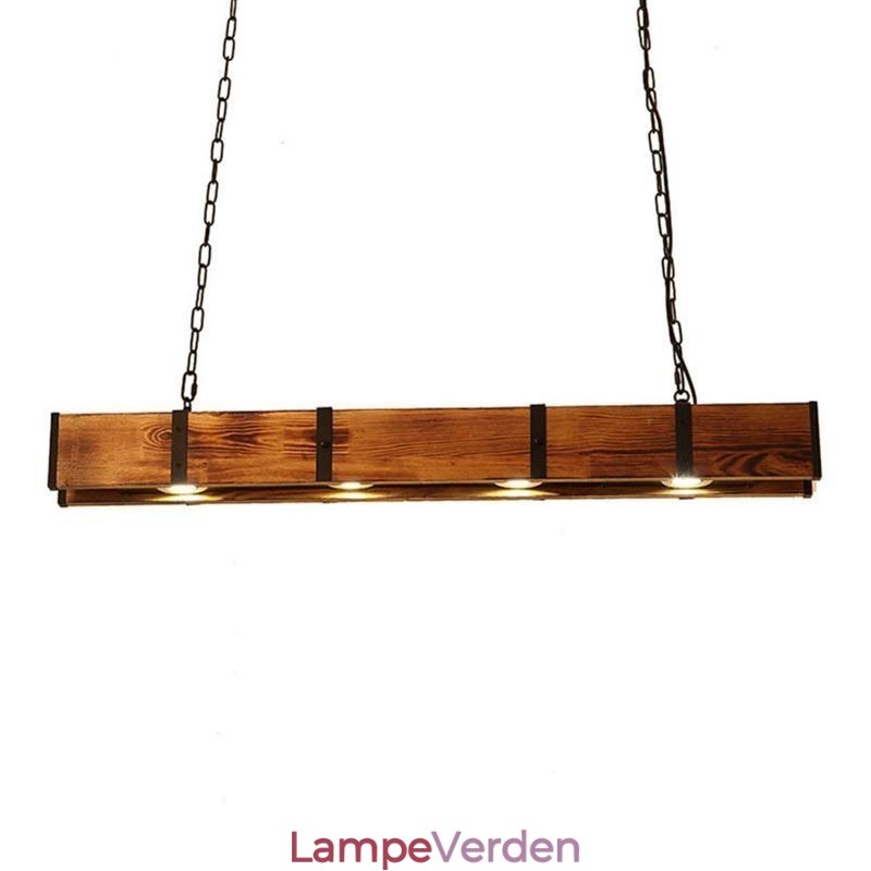 Industriel stil Pendel lys rektangel træ loft lys ø