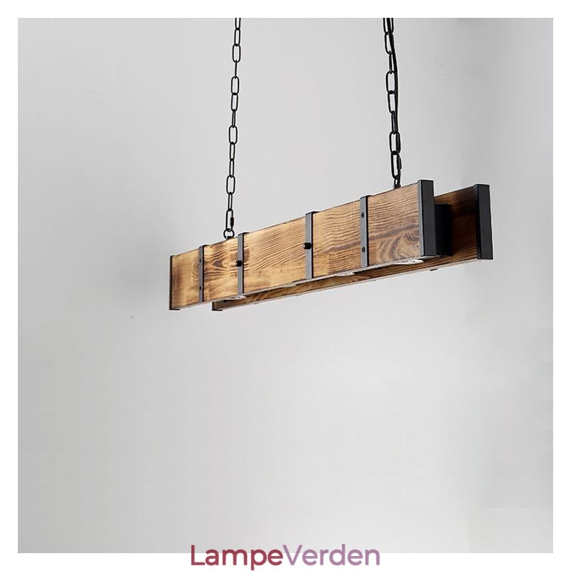 Industriel stil Pendel lys rektangel træ loft lys ø