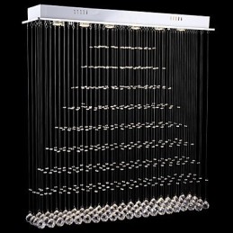 Rektangel Crystal Pendel Light Loftslysekrone Belysning Lamper Armaturer