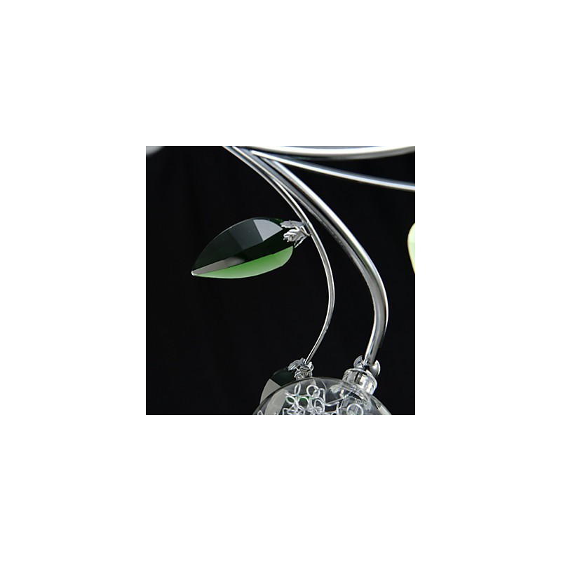 Lysekrone 6 Light Country Aluminium Glas Krom