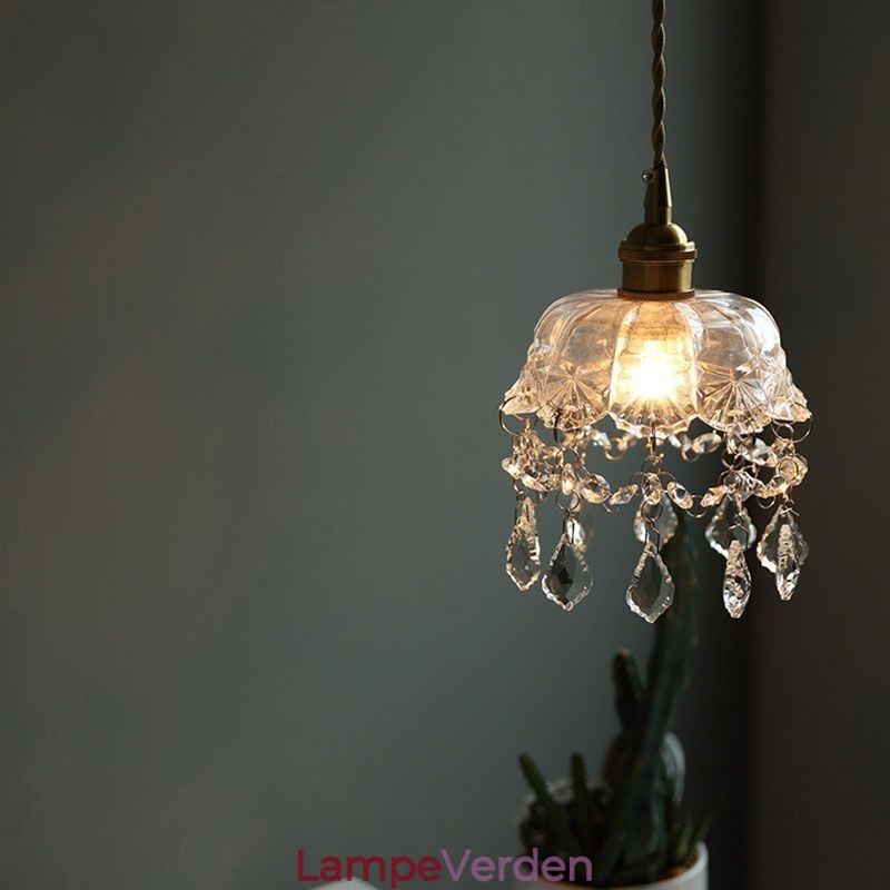 Elegant glas pendellampe Enkelt hoved mini pendel