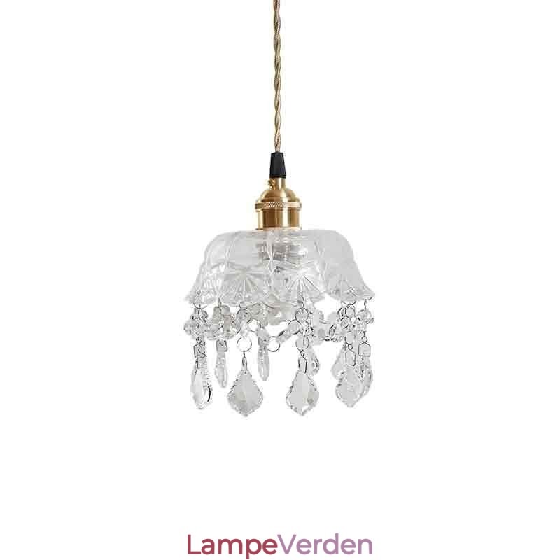 Elegant glas pendellampe Enkelt hoved mini pendel