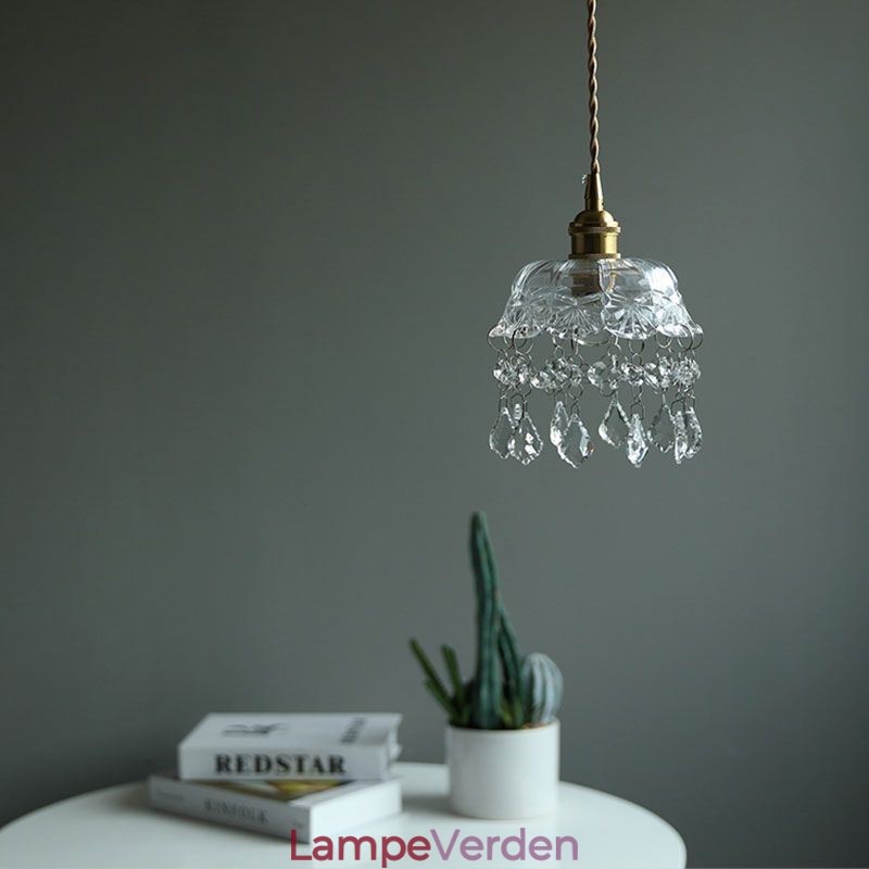 Elegant glas pendellampe Enkelt hoved mini pendel