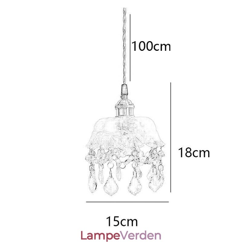 Elegant glas pendellampe Enkelt hoved mini pendel