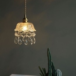 Elegant glas pendellampe Enkelt hoved mini pendel