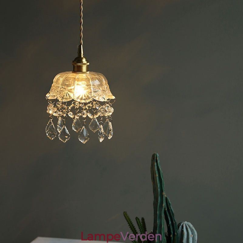Elegant glas pendellampe Enkelt hoved mini pendel