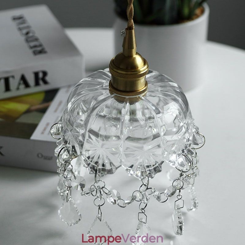Elegant glas pendellampe Enkelt hoved mini pendel