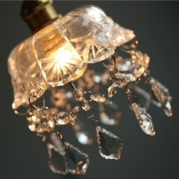 Elegant glas pendellampe Enkelt hoved mini pendel