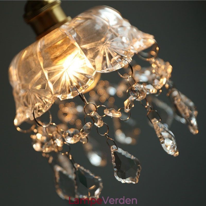 Elegant glas pendellampe Enkelt hoved mini pendel