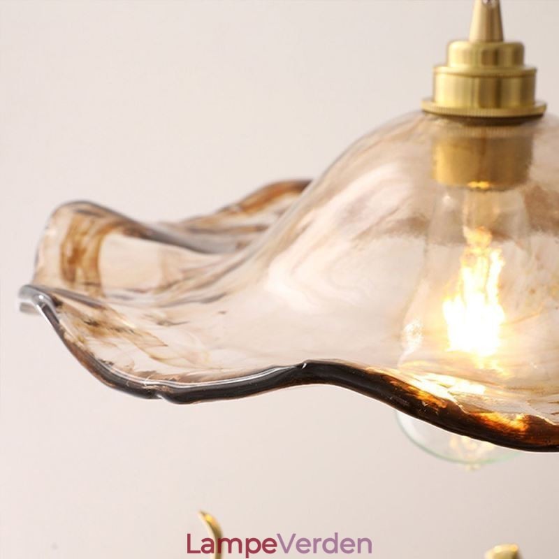 Lotus Leaf Glas Pendel Light Kreativt dekorativt lysarmatur