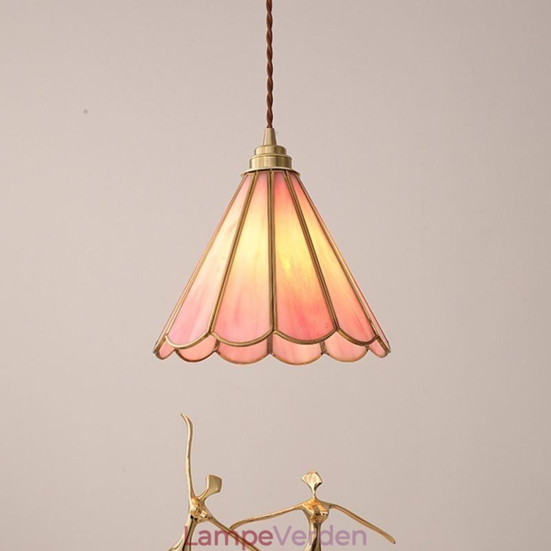 Japansk stil glas pendel lys retro kronblad lysarmatur