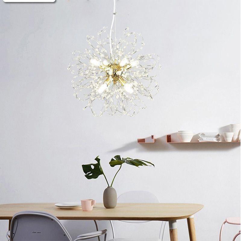 Mælkebøtte Krystal Pendel Light Elegant Lysekrone