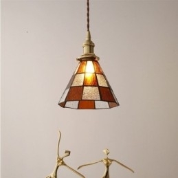 Retro gitter glas pendel lampe japansk stil belysning