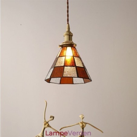 Retro gitter glas pendel lampe japansk stil belysning Retro gitter glas pendel lampe japansk stil belysning