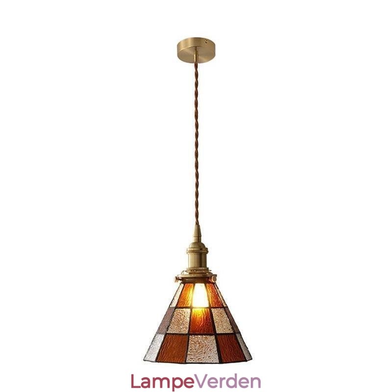 Retro gitter glas pendel lampe japansk stil belysning