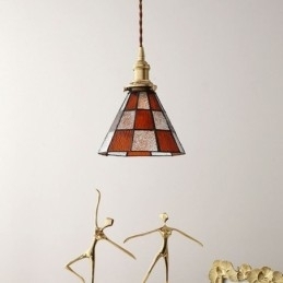Retro gitter glas pendel lampe japansk stil belysning