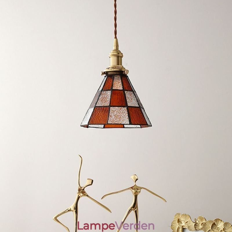 Retro gitter glas pendel lampe japansk stil belysning