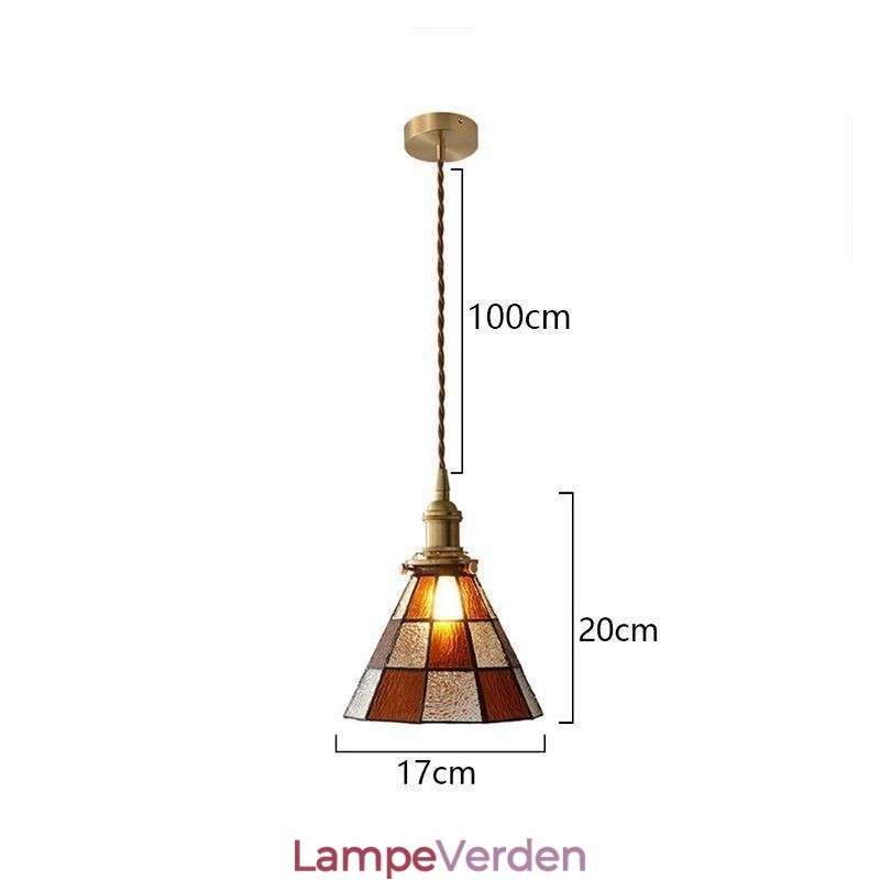 Retro gitter glas pendel lampe japansk stil belysning