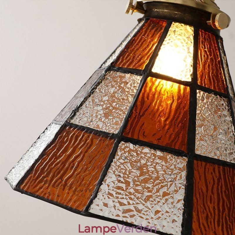 Retro gitter glas pendel lampe japansk stil belysning