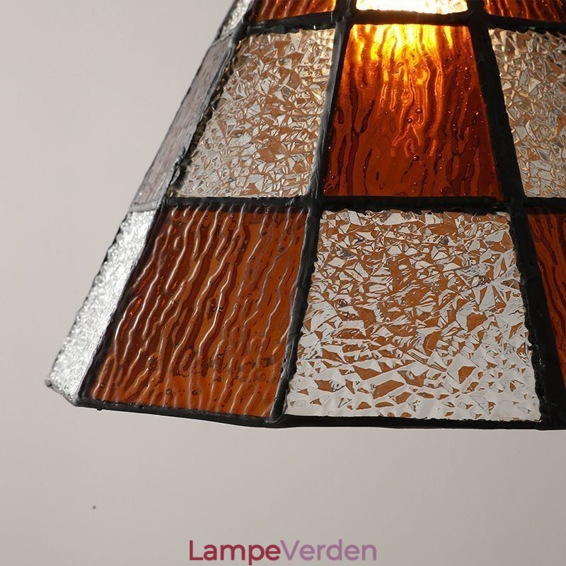 Retro gitter glas pendel lampe japansk stil belysning