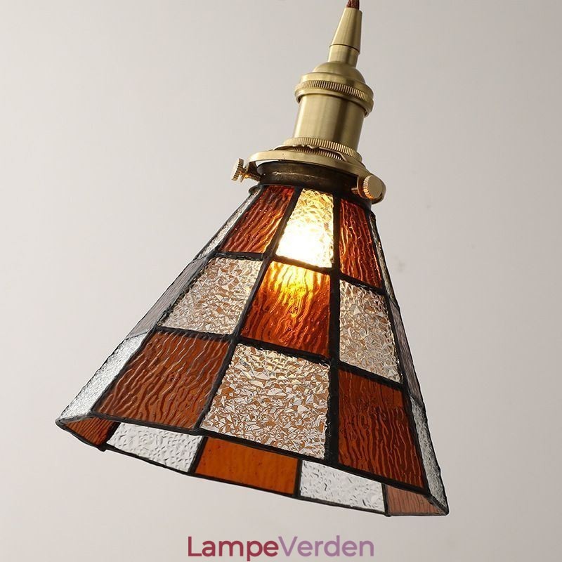 Retro gitter glas pendel lampe japansk stil belysning