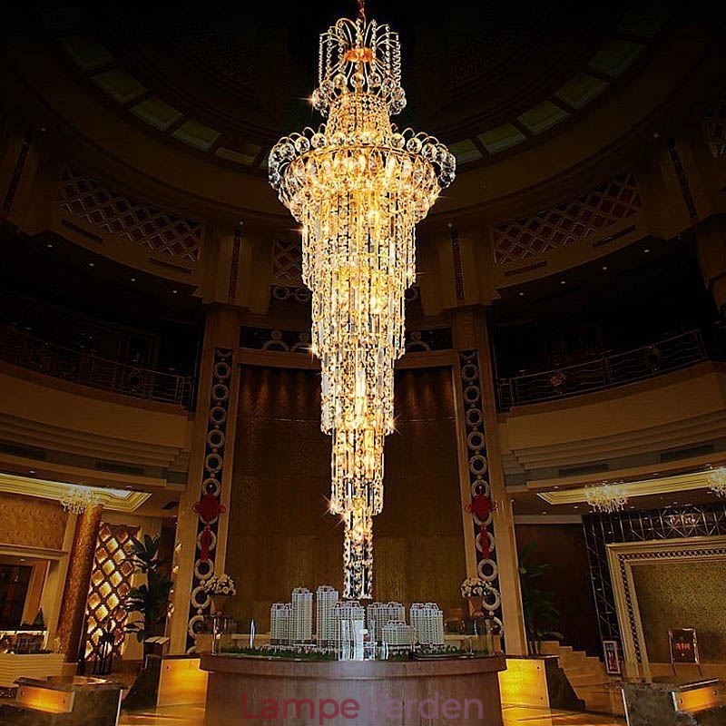 Europæisk Lang Pendant Krystal Lysekrone