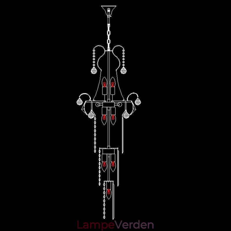 Europæisk Lang Pendant Krystal Lysekrone
