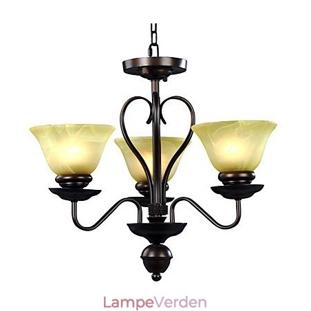 3 lys lysekrone i glas 3 lys lysekrone i glas