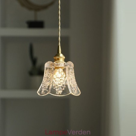Blomster pendel Minimalistisk dekorativt glas lysarmatur Blomster pendel Minimalistisk dekorativt glas lysarmatur