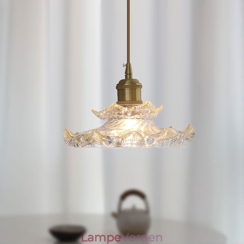 Japansk stil glas pendel Lotus glas pendel lampe