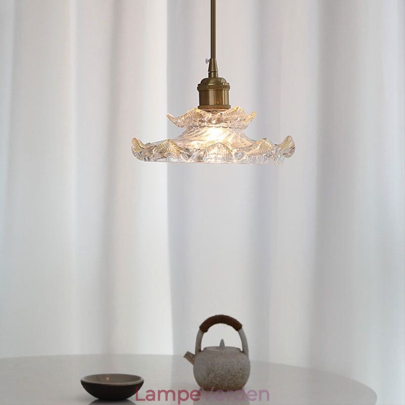 Japansk stil glas pendel Lotus glas pendel lampe