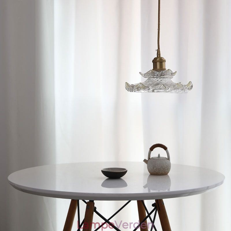 Japansk stil glas pendel Lotus glas pendel lampe