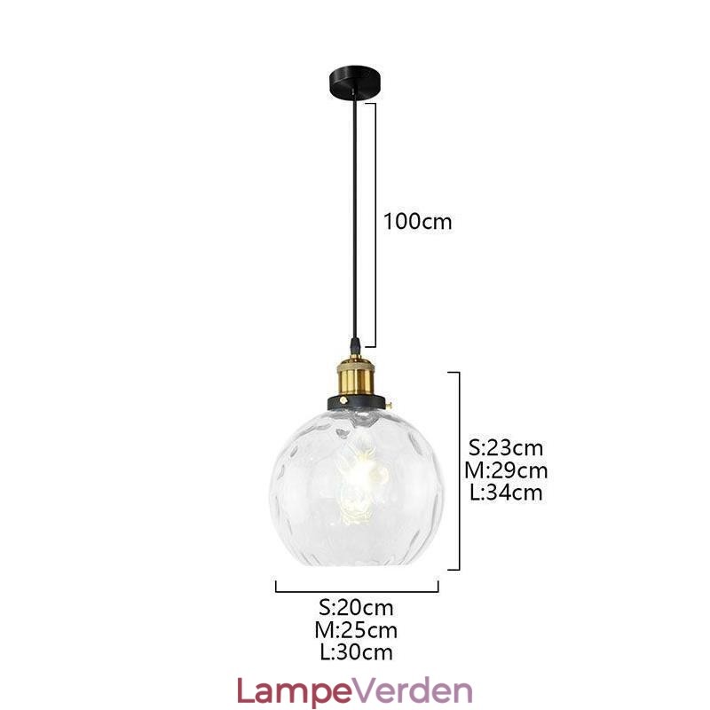 Moderne glaspendellampe Rundt vandmønster glaspendellampe