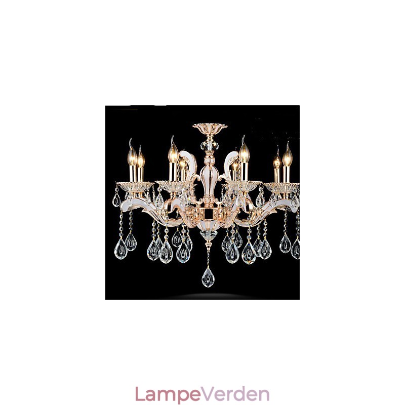 Europæisk stil luksus Candle Crystal Pendant zinklegering lamper