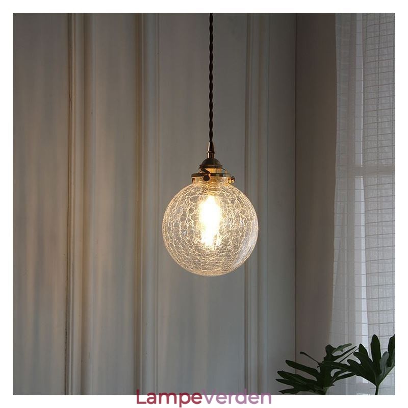 Glas Pendel Moderne Crackle Loftslampe