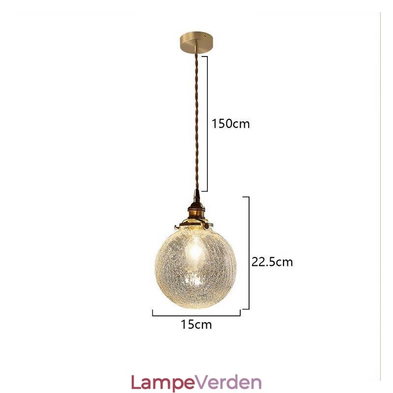 Glas Pendel Moderne Crackle Loftslampe