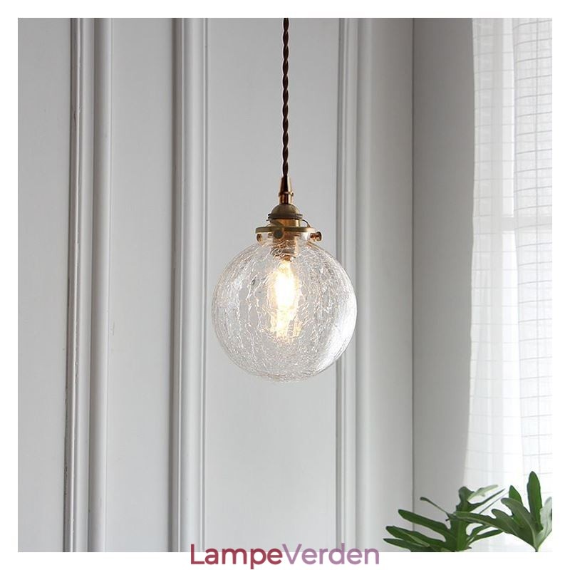 Glas Pendel Moderne Crackle Loftslampe