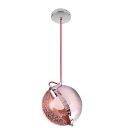 Moderne rosa guld pendant lys halvrund glas lampeskærm dekorativ lys cafe