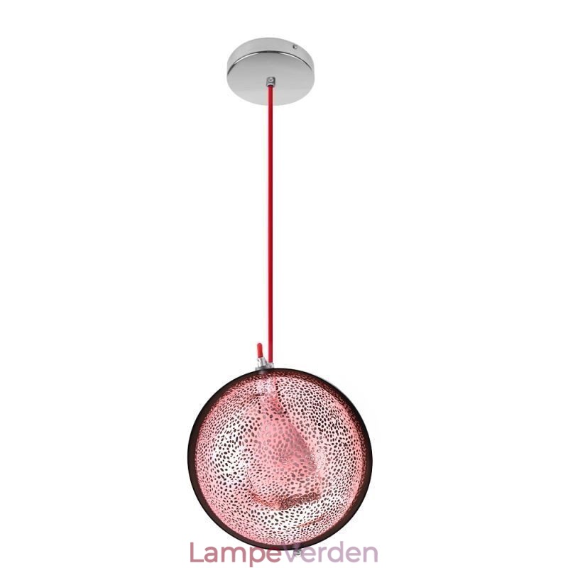 Moderne rosa guld pendant lys halvrund glas lampeskærm dekorativ lys cafe