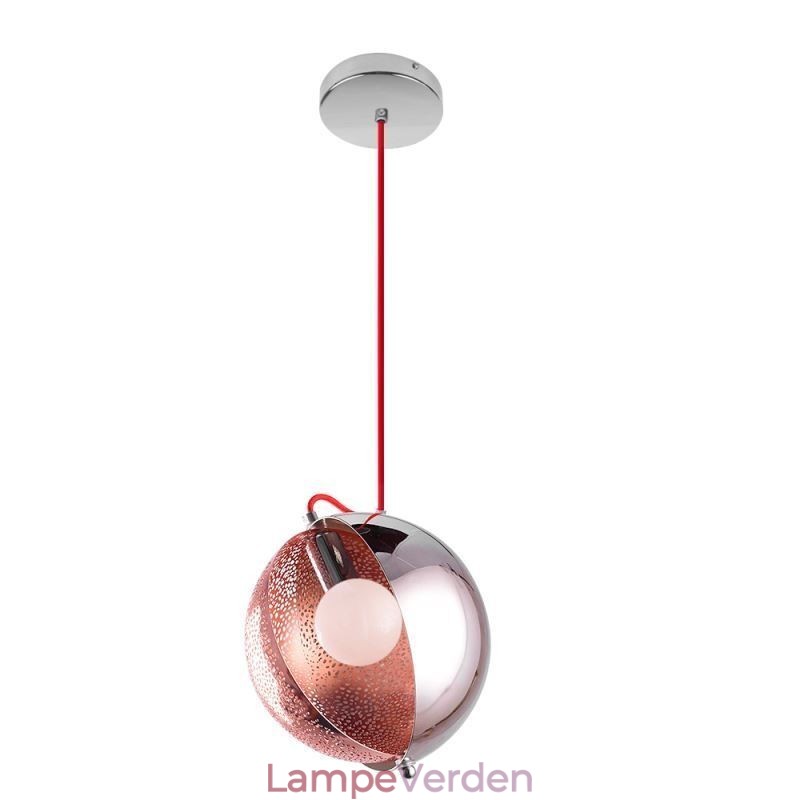 Moderne rosa guld pendant lys halvrund glas lampeskærm dekorativ lys cafe