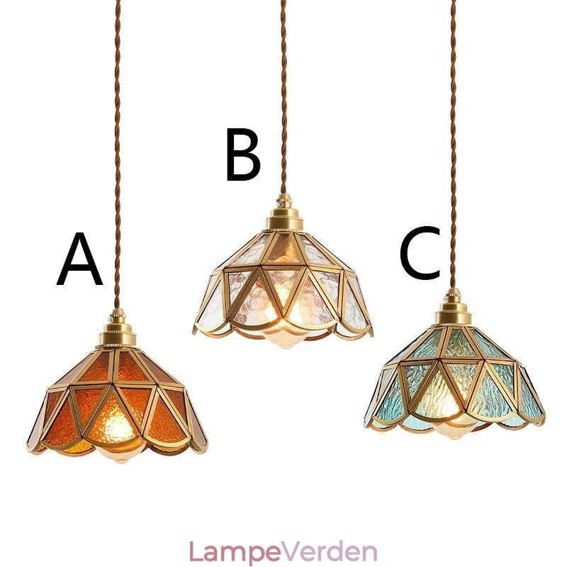 Retro glas loftslampe i japansk stil