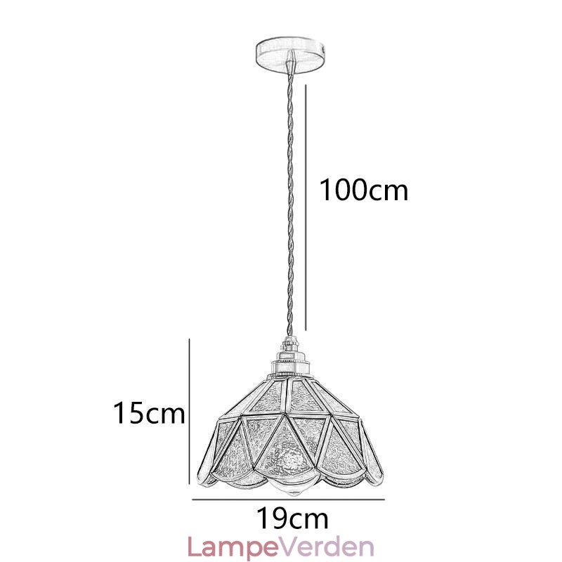 Retro glas loftslampe i japansk stil