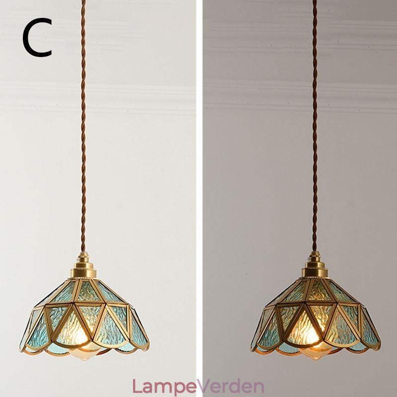 Retro glas loftslampe i japansk stil
