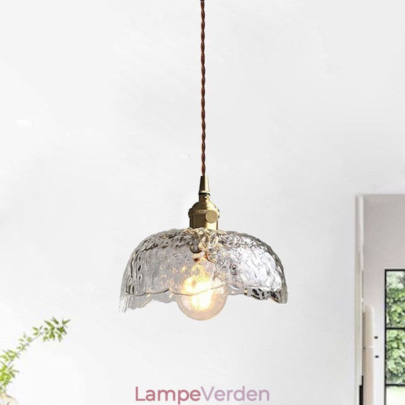 Uregelmæssig Messing Glas Pendel Hammer Glas Loftslampe